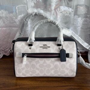 COACH ROWAN SATCHEL IN BLOCKED SIGNATURE CANVAS